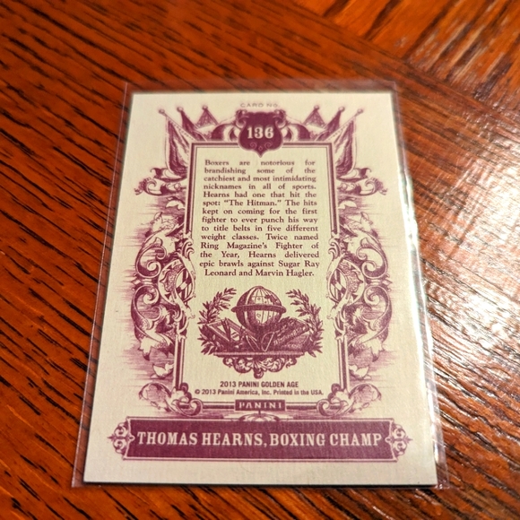 Tommy Hearns 🥊 Boxing Trading Card Panini #136 🔥 Hitman Hearns - Picture 4 of 4